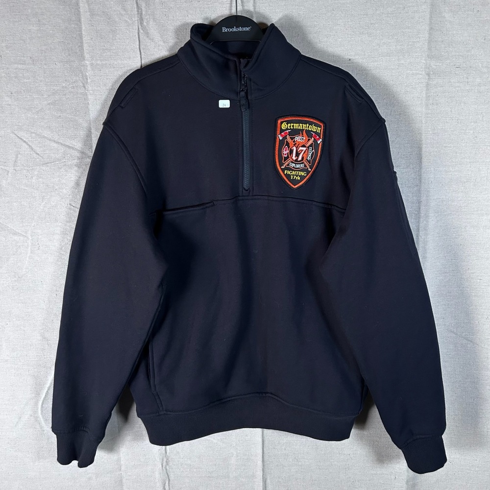 5.11 Tactical Mens‎ Job Shirt Quarter Zip Germantown Fire Patch Black Medium